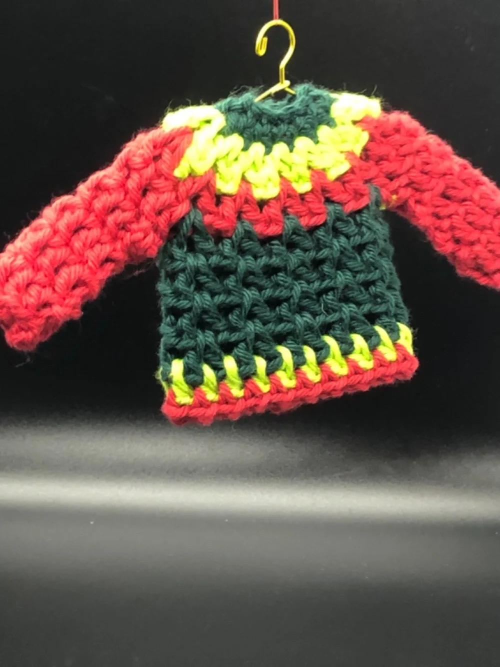 Mini Crochet Sweater Ornament, Gift Tag, Bag Accessory